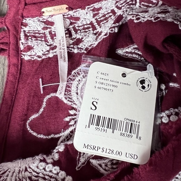 Free People Edie T-Shirt In Sweet Raisin Combo Size Small - Picture 10 of 12